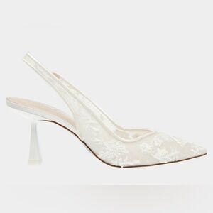 Betsey Johnson Nikki Ivory Heels-Chic Ivory Lace Slingback Heels SIZE 9